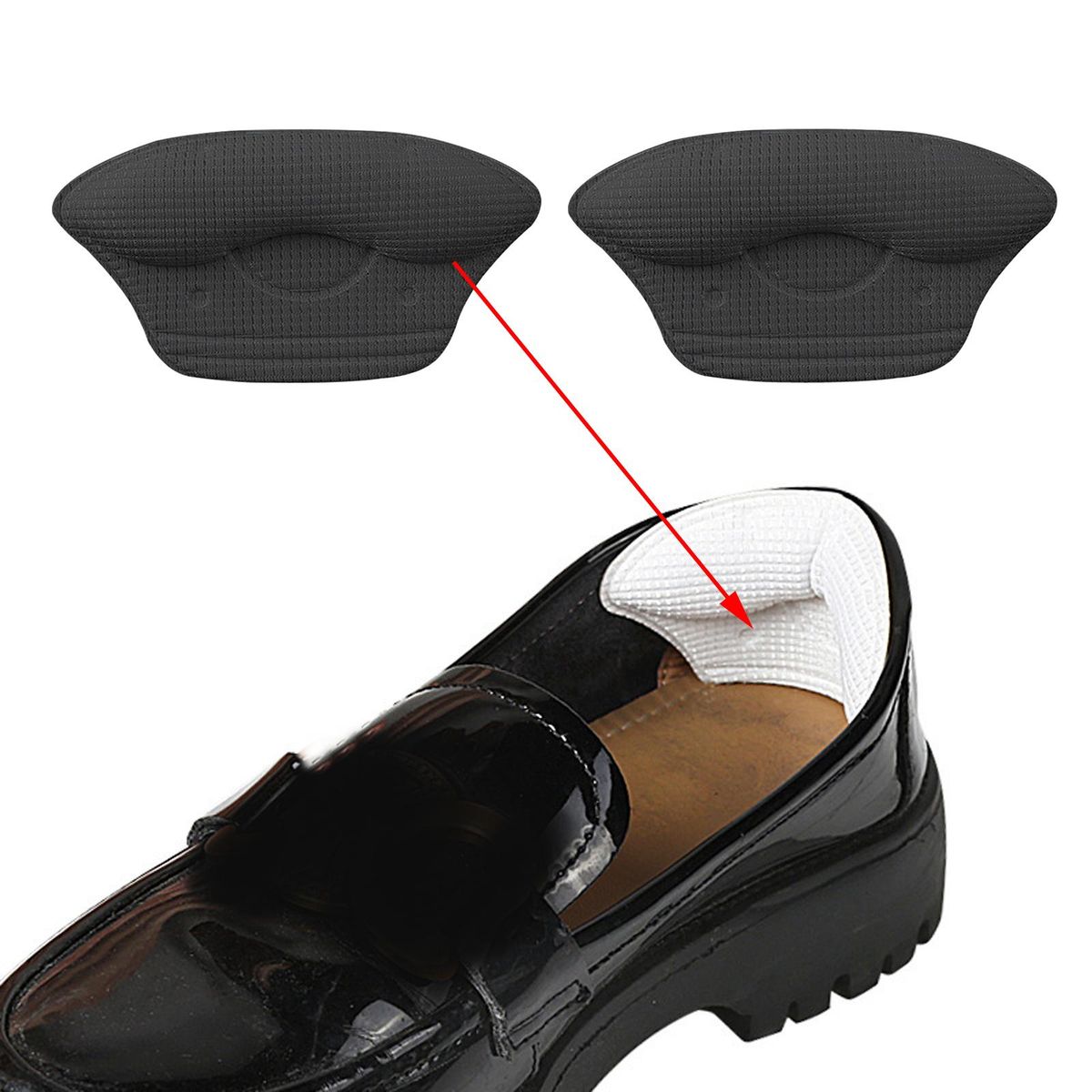 Heel Cushion Pads Liners Shoe Grips Patch Insert No Slip Black 9mm