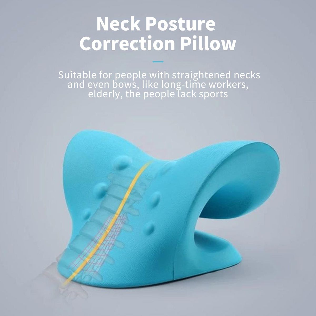 Neck Stretcher Support Pillow Neck and Shoulder Relaxer Pain Relief Portable Traction Pillow Neck Traction Neck Posture Correction Pillow