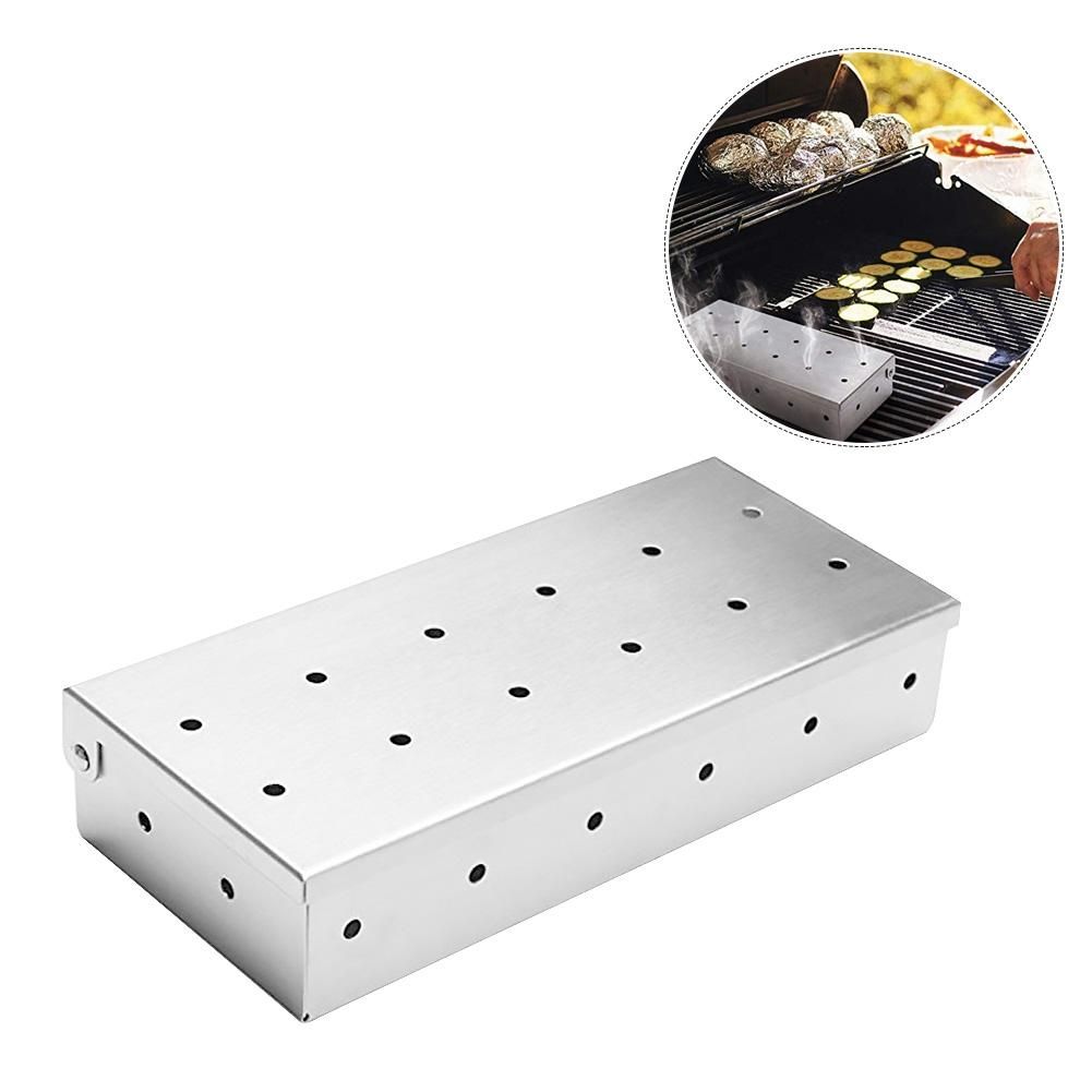 Outdoor Barbecue Supplies Stainless Steel Smoking Box Barbecue Stainless Steel  Case,Can Store Various Specifications Of Wooden Blocks