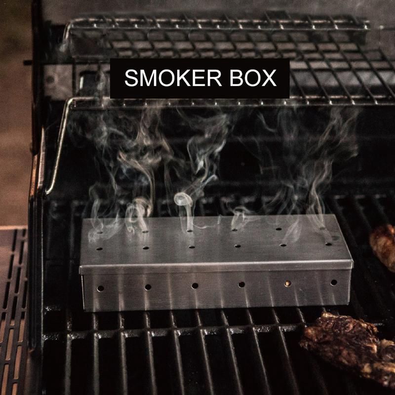 Outdoor Barbecue Supplies Stainless Steel Smoking Box Barbecue Stainless Steel  Case,Can Store Various Specifications Of Wooden Blocks