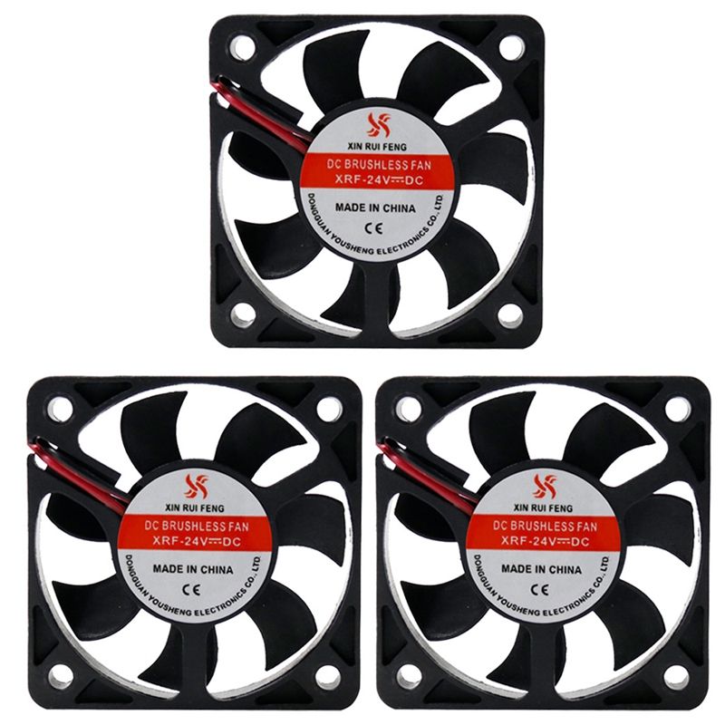 3pcs XIN RUI FENG 24V Oil Bearing 5cm Silent DC Cooling Fan
