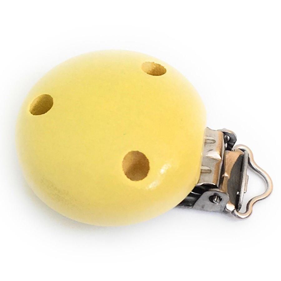 10Er Baby Wood Pacifier Clip Pacifier Clips Set Dummy Chains Clips Nipple Holder - Yellow