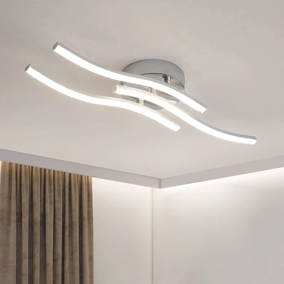 18W Modern Ceiling Light For Bedroom, 3 LED Strips 4000K