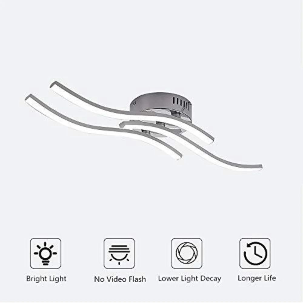 18W Modern Ceiling Light For Bedroom, 3 LED Strips 4000K