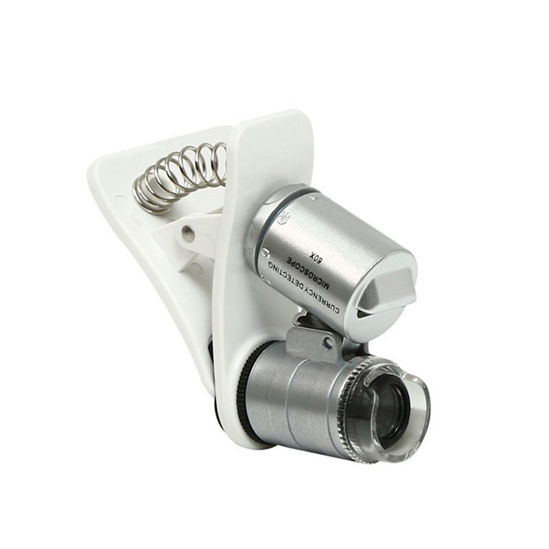60X Magnifying Glass for Phone Clip Magnifying Glass for Mobile Phone Portable Jewelry Loupe Mobile Mini Microscope