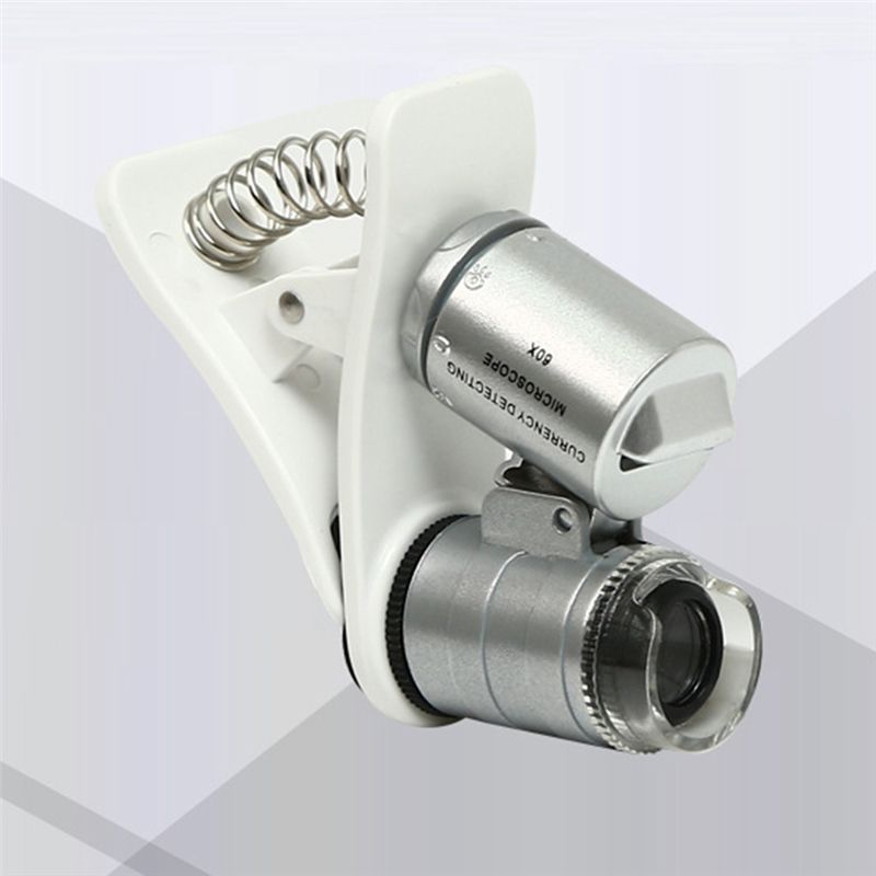 60X Magnifying Glass for Phone Clip Magnifying Glass for Mobile Phone Portable Jewelry Loupe Mobile Mini Microscope