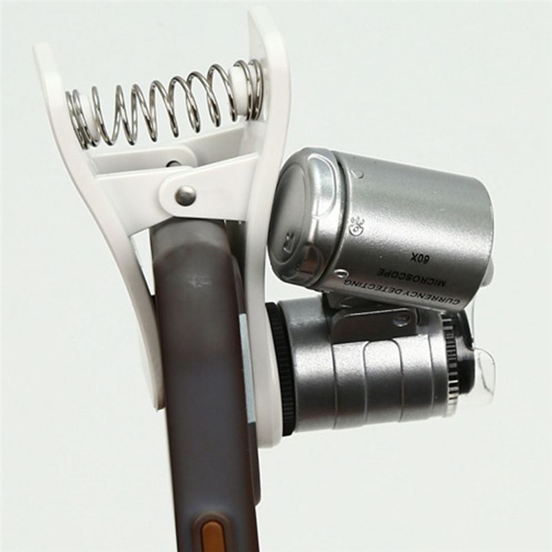 60X Magnifying Glass for Phone Clip Magnifying Glass for Mobile Phone Portable Jewelry Loupe Mobile Mini Microscope