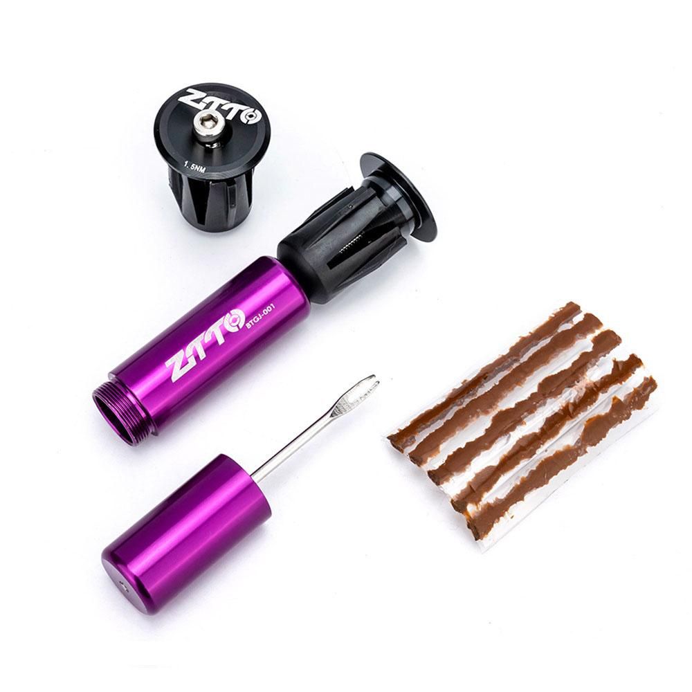 ZTTO Bike Tire Repairing Kit Tubeless Tire Plug Tool Fix Flat Puncture with 5 Strips & 2 Handlebar Plugs for MTB Mountain Road Bike