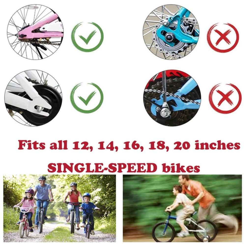 Bicycle Mute Training Wheels for 12 14 16 18 20 Inch Stabili