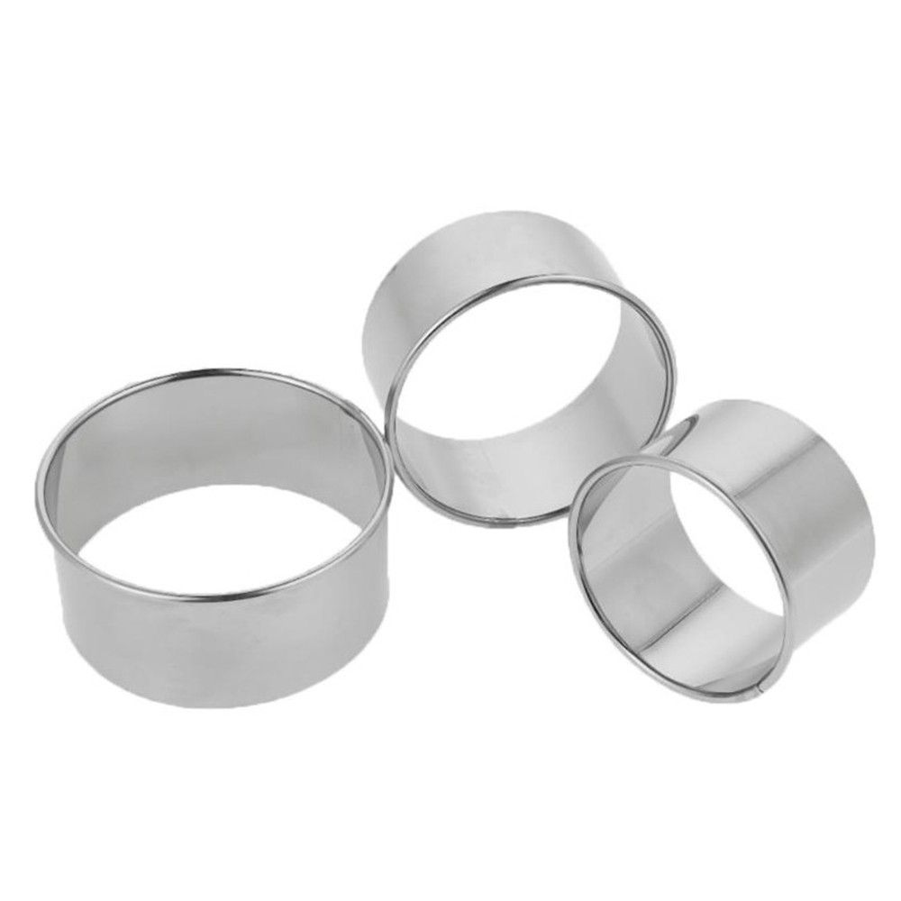 Stainless Steel Circle Pastry Cutter Set 3 Pieces Cookie