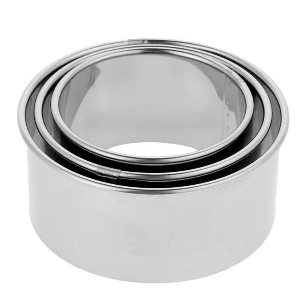 Stainless Steel Circle Pastry Cutter Set 3 Pieces Cookie