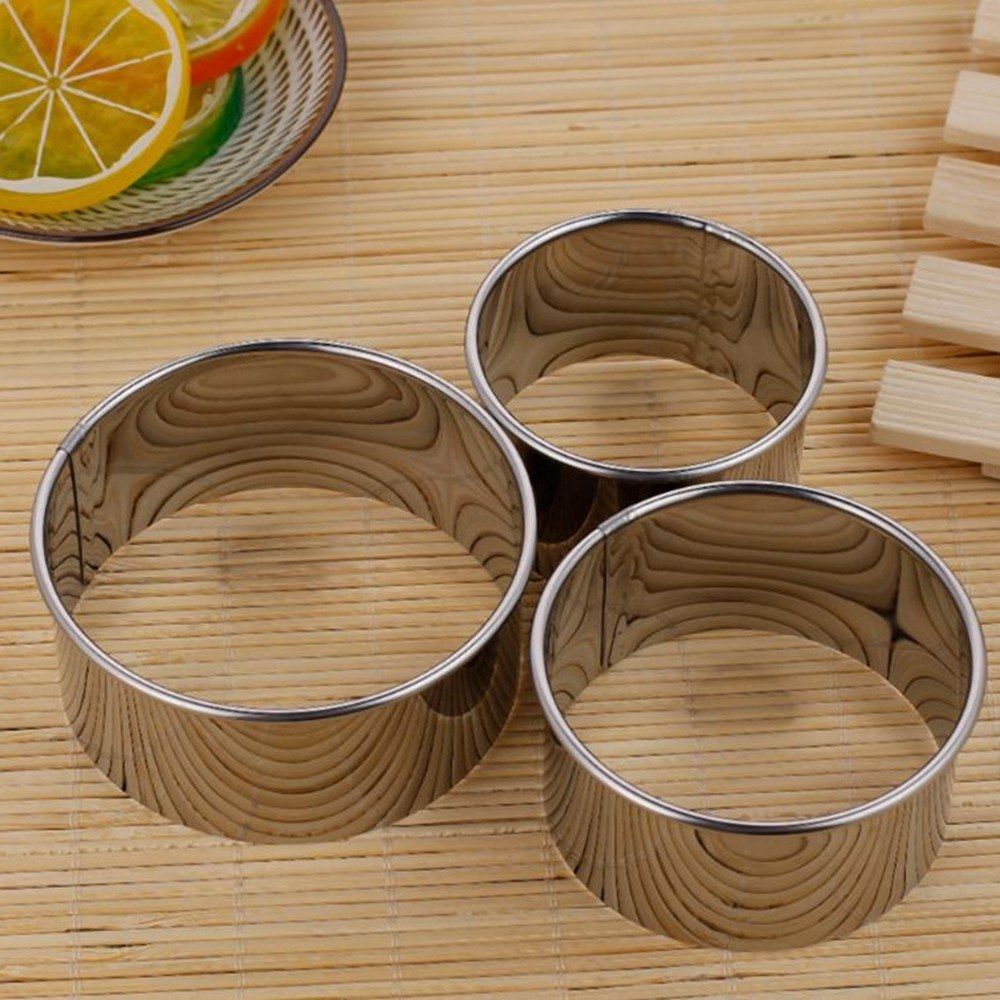 Stainless Steel Circle Pastry Cutter Set 3 Pieces Cookie