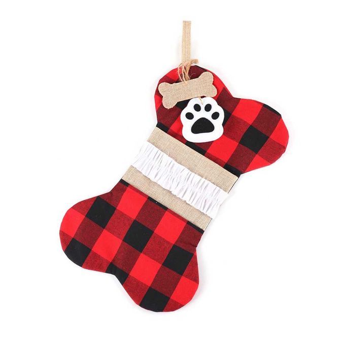 Wall Door Hanging Bone Shape Stocking Gift Bag Christmas-