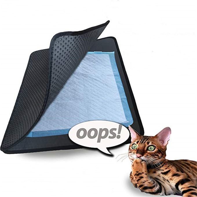 Pet Cat Litter Mat EVA Double-Layer Trapper Mats Non-slip Black