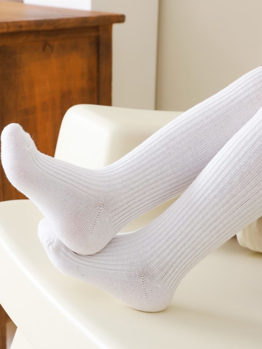 Thick Cotton Popsocks White