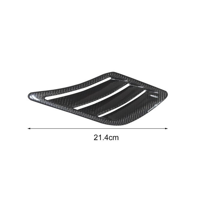 2Pcs Air Outlet Adhesive Stainless Carbon Fiber Leaf-Black