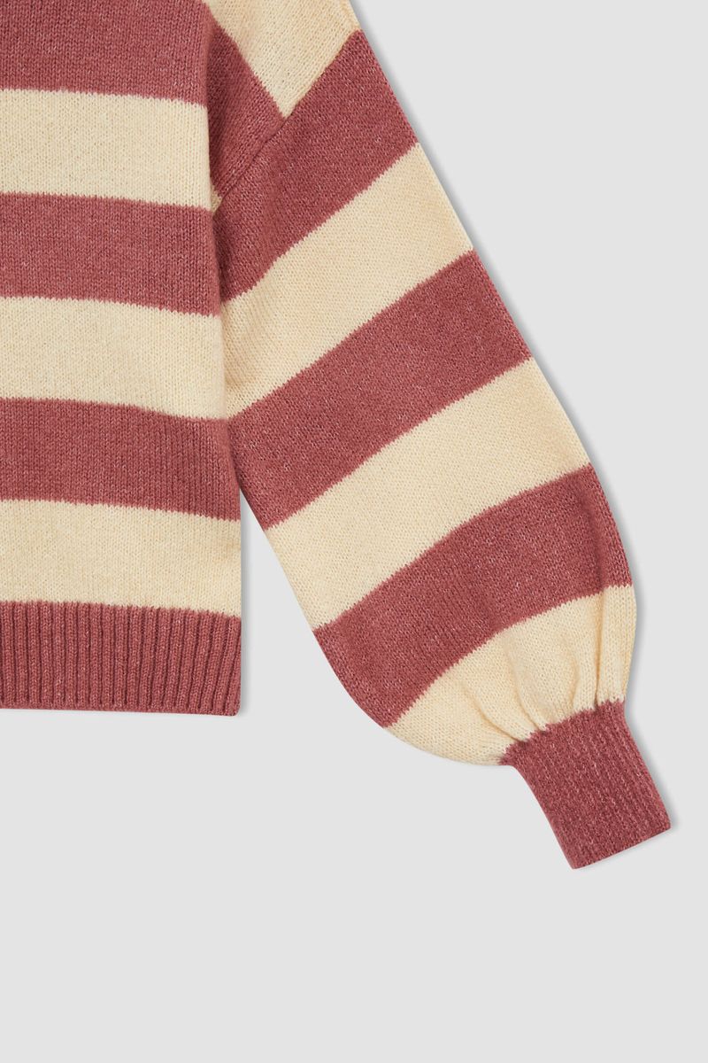 Girl - Regular Fit Crew Neck Tricot Pullover - Pink
