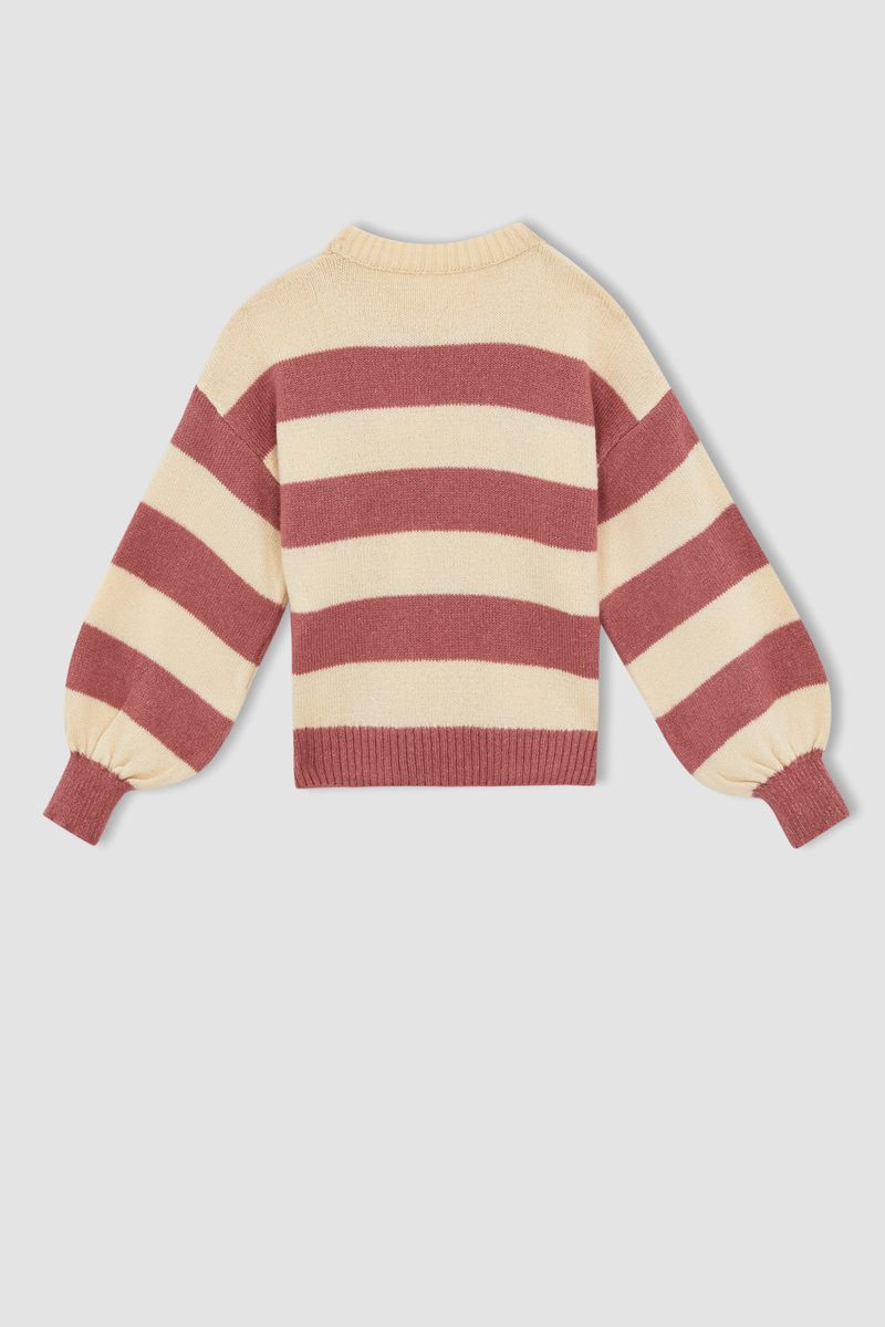 Girl - Regular Fit Crew Neck Tricot Pullover - Pink