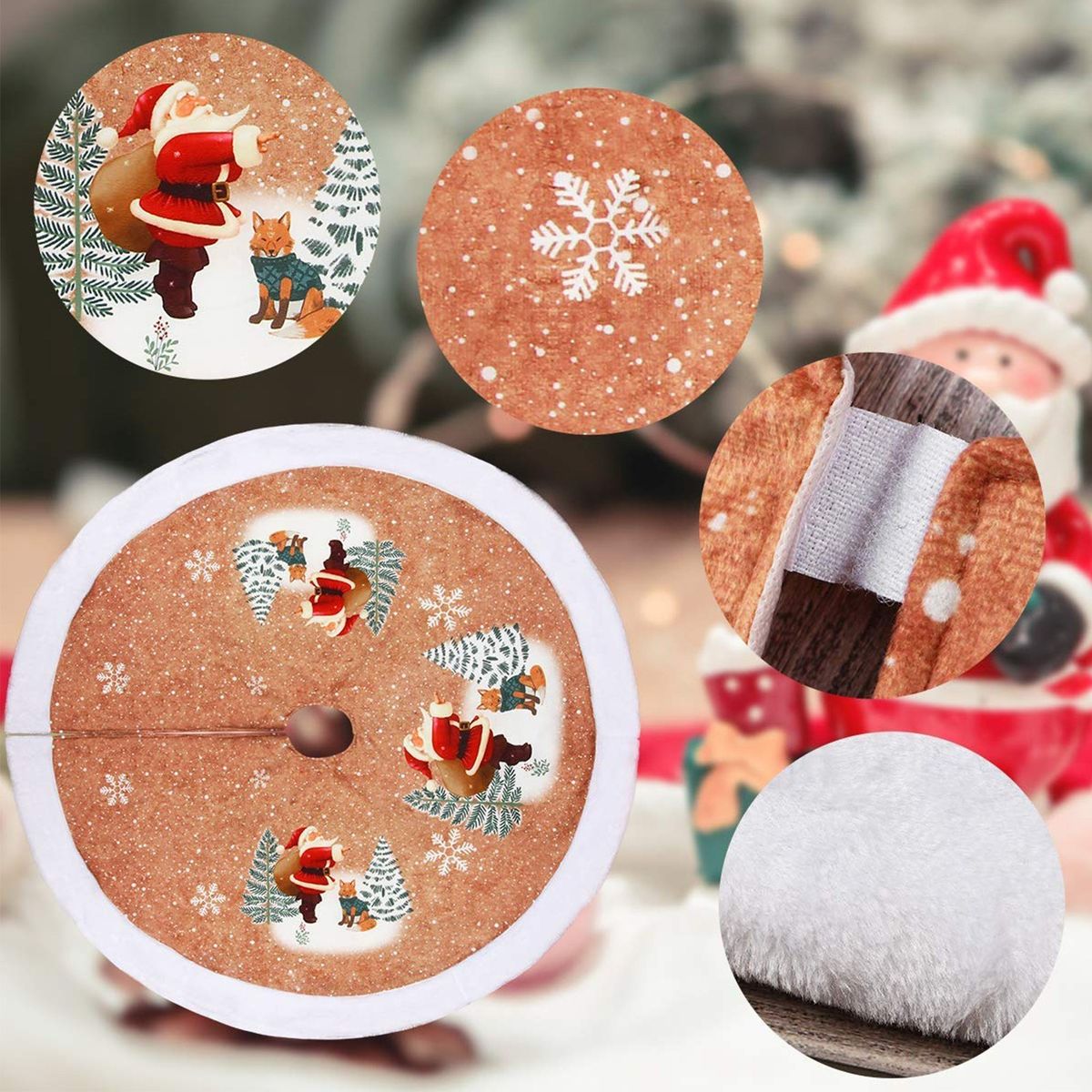 38 Inch Large Christmas Tree Skirt Reusable Xmas Tree Skirt