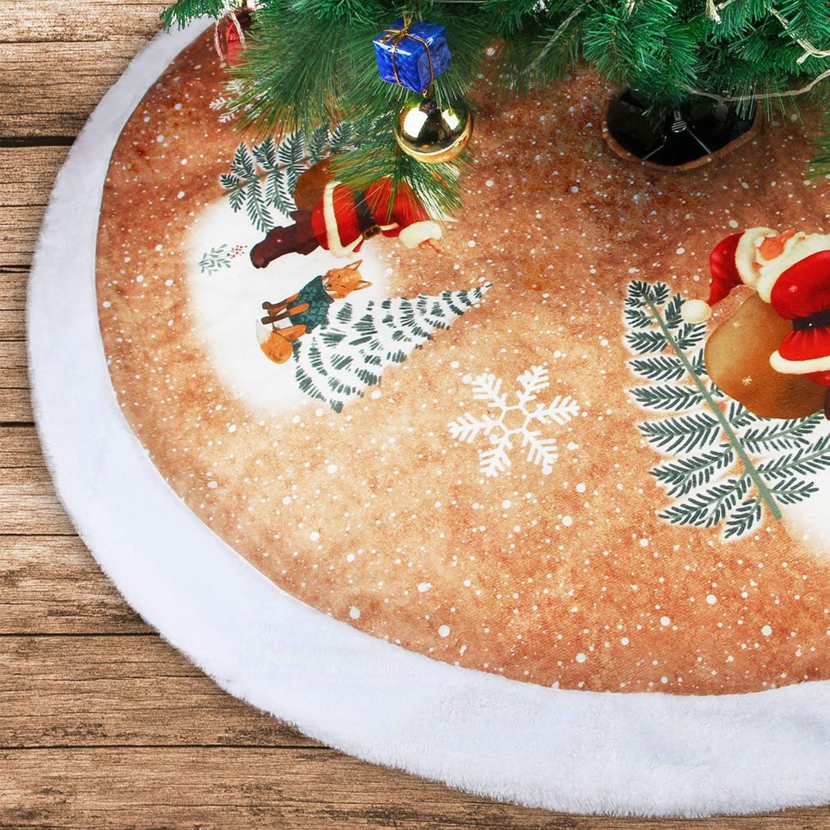 38 Inch Large Christmas Tree Skirt Reusable Xmas Tree Skirt