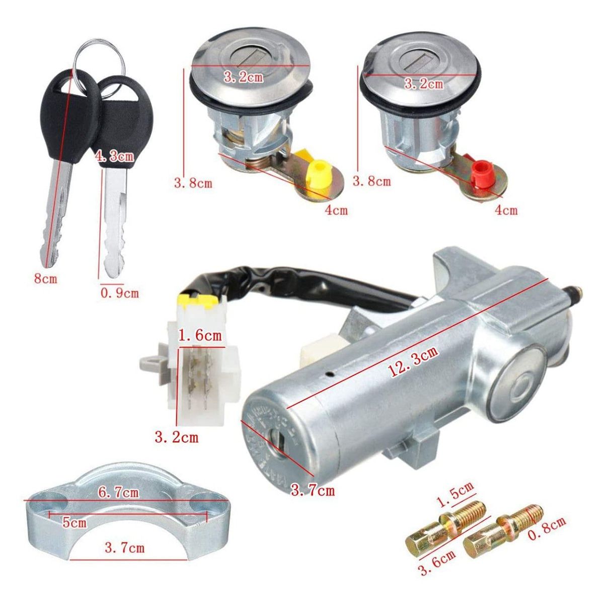 Car Ignition Switch Left Right Door Lock Set With 2 Keys
