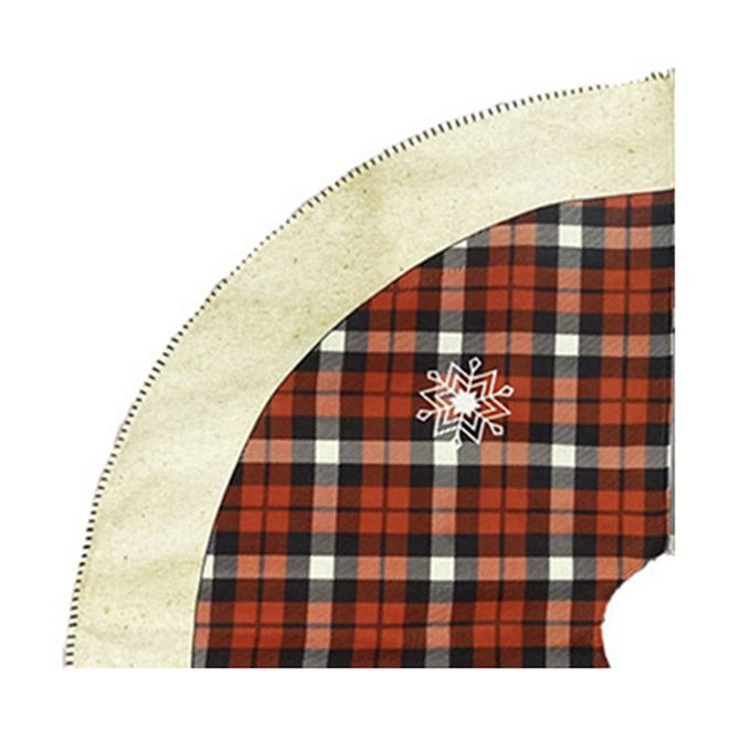 Round Elk Pattern Non Woven Xmas Tree Skirt Cover Floor-