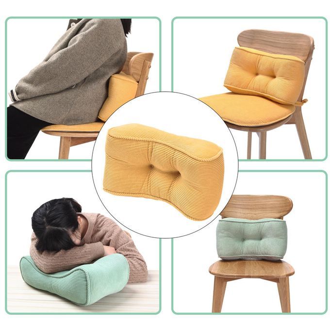 Comfort Lumbar Support Pillow Cushion Cotton For Car Seat Game Yellow