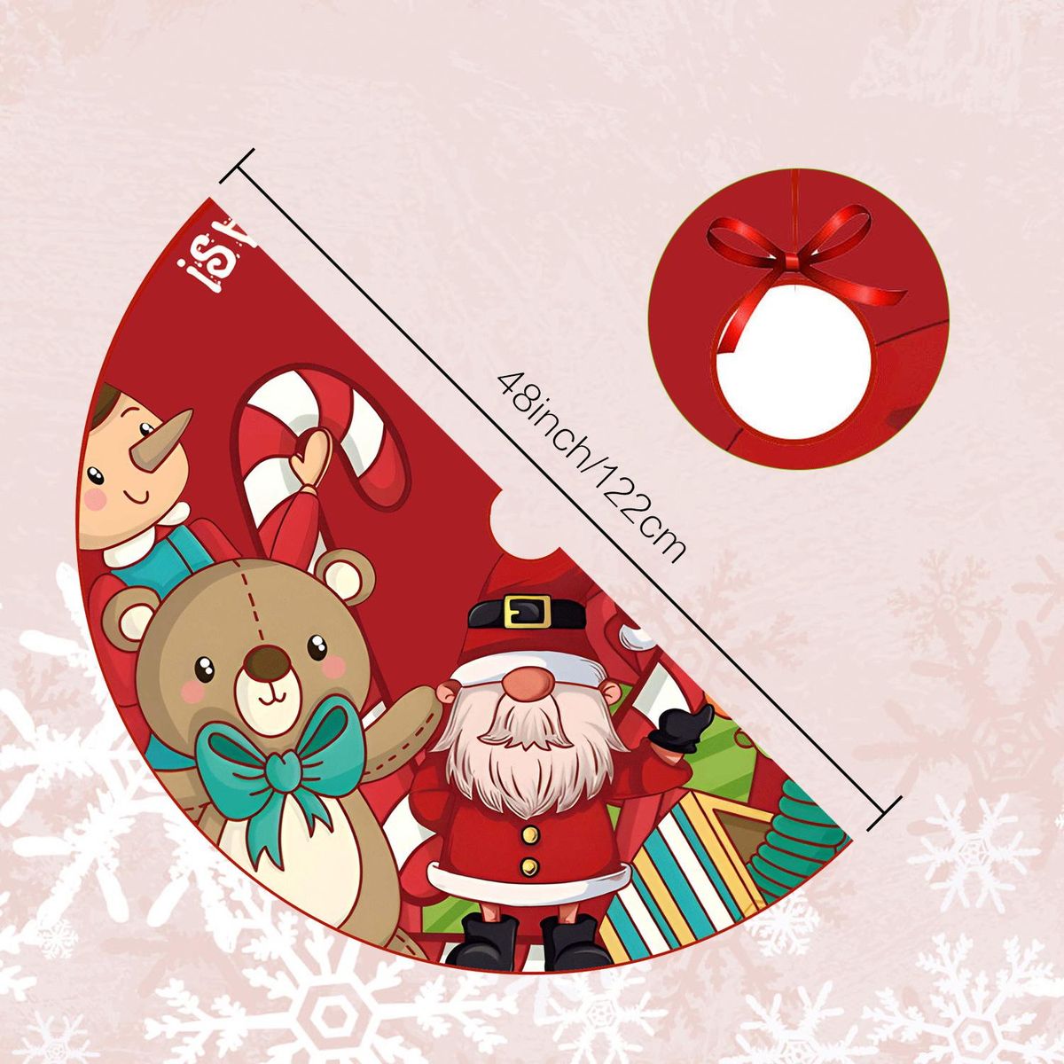 Christmas Tree Skirt 48 inch - Tree Skirt for Kids - Cartoon Tree Skirt