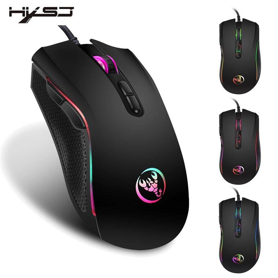 HXSJ A869 3200DPI 7 Buttons Mice 7 Colors LED Optical USB Wired Mouse Optical Gaming Mouse