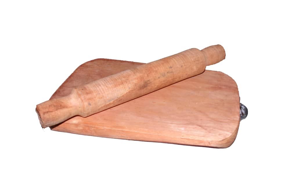 Natural Wooden Board And Rolling Pin