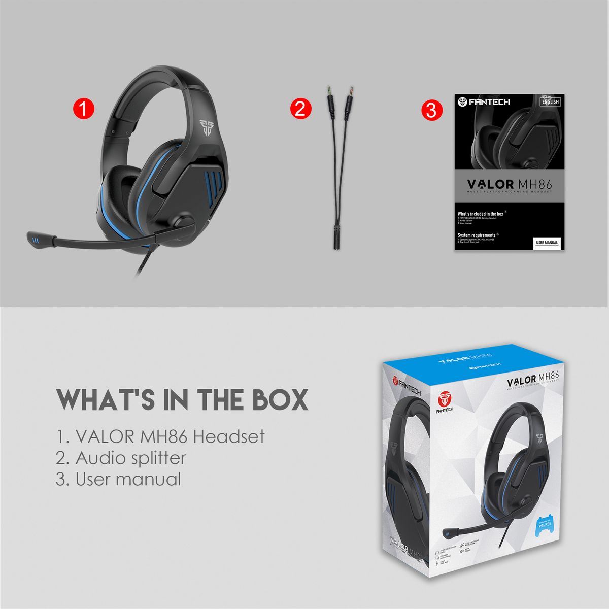 MH86 Wired Game Headset 3.5mm Surround Sound Memory Foam Ear Pad With Microphone And One Turn Two Plug For PC PS4 PS5
