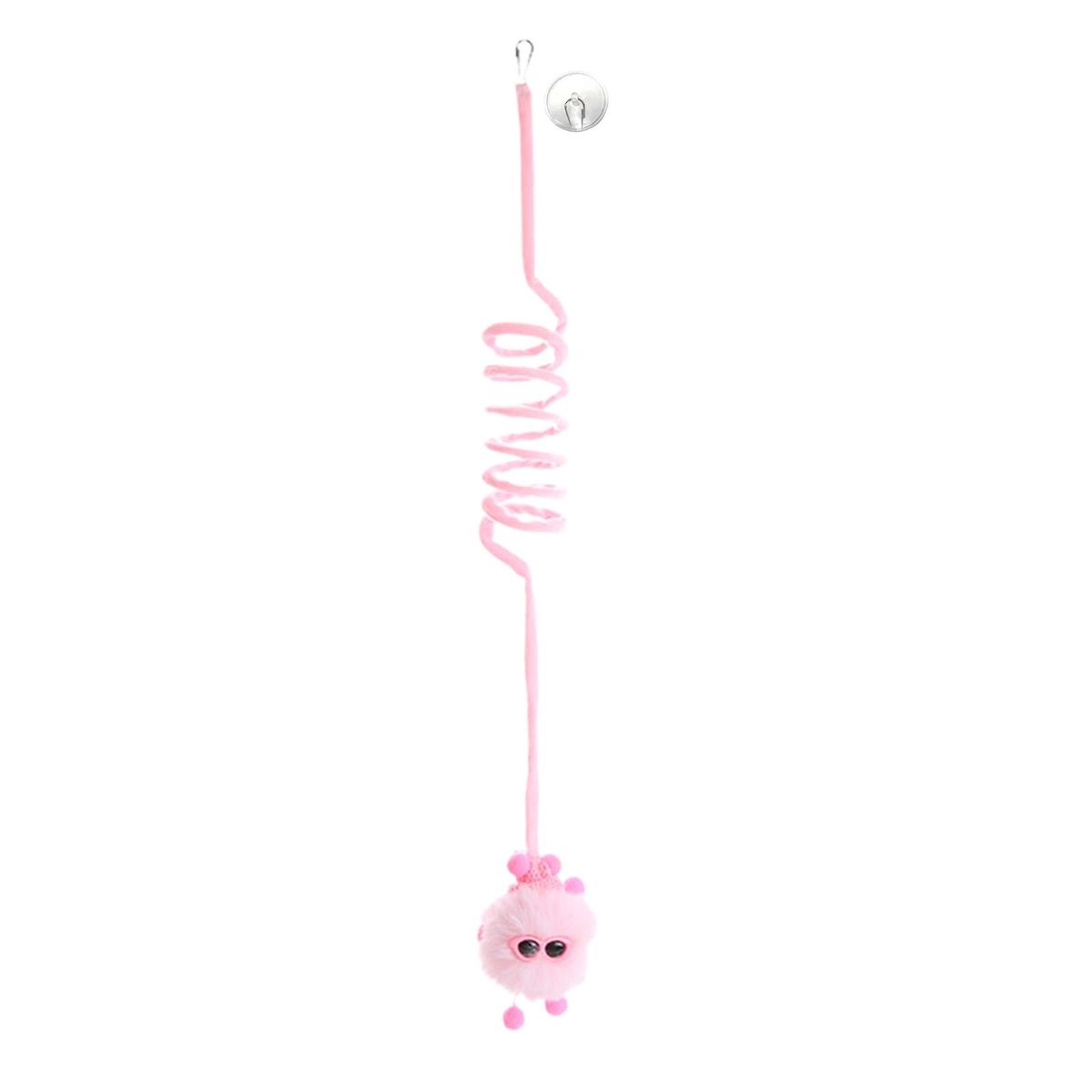 1 Set Cat Playing Toy Pet Kitten Cat Swing Rope Toy with Suction Cup Pink