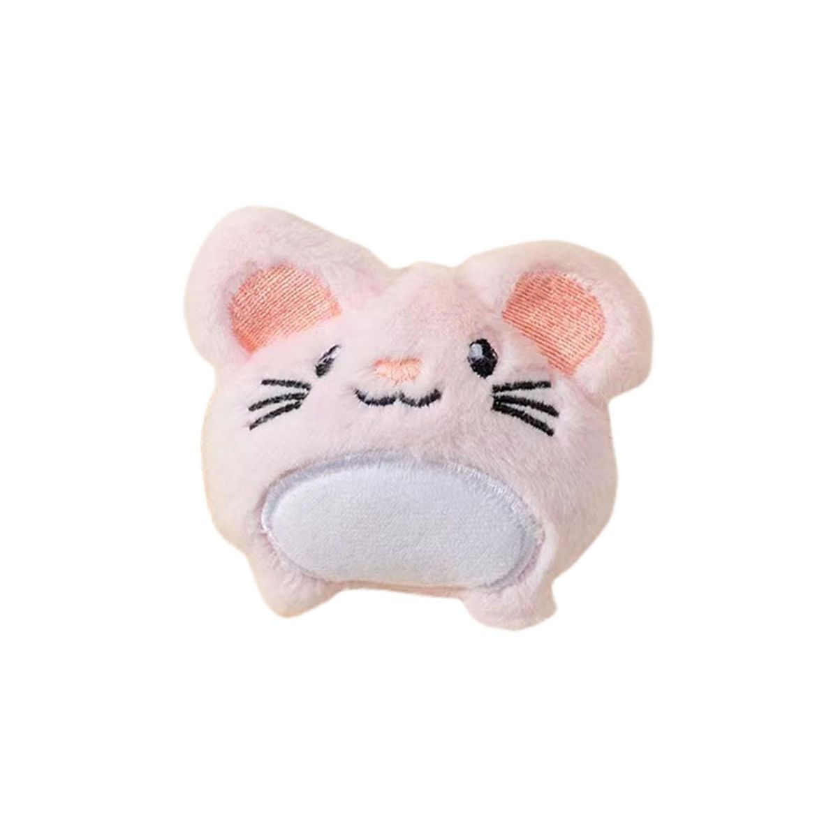 Cat Plush Toy Cartoon Rabbit Shape Kitten Cat Catnips Teeth Grinding Toy Light Pink
