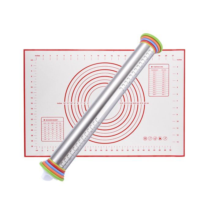 Stainless Steel Rolling Pin Dough Mat Dough Roller