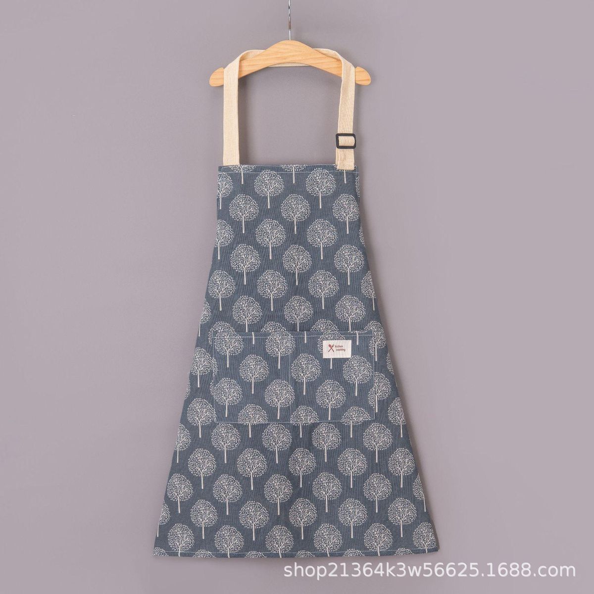 Fortune Tree Cotton Linen Waist Wholesale Kitchen Home Cooking Restaurant Workwear Fashion Korean Adjustment Hanging Neck white hair tree