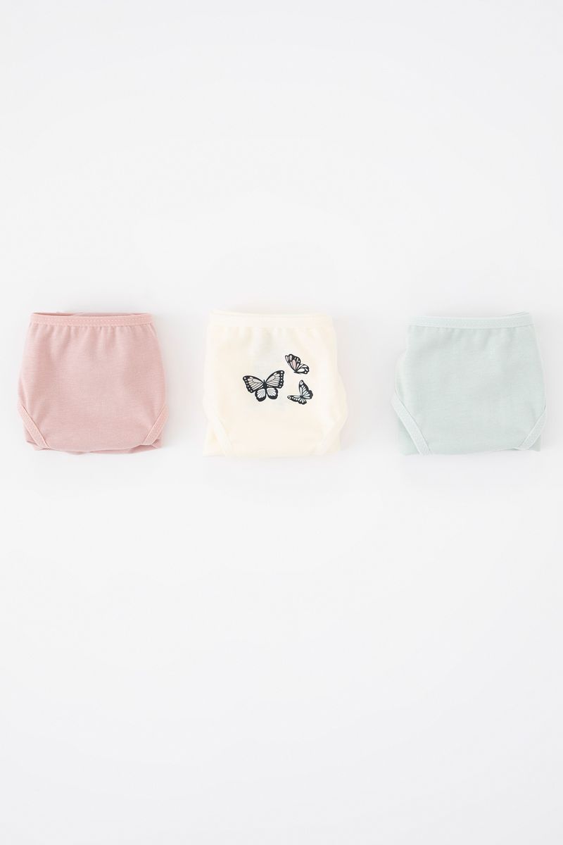 3 Piece Set Girl Underwear Regular Fit Slip -Beige