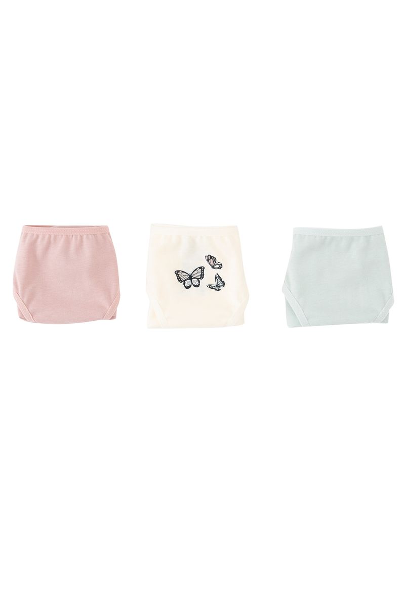 3 Piece Set Girl Underwear Regular Fit Slip -Beige