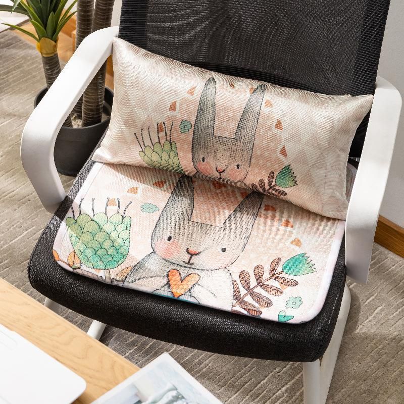 Cool and Comfortable Ice-silky Polyester Seat Cushion and Lumbar Pillow Set