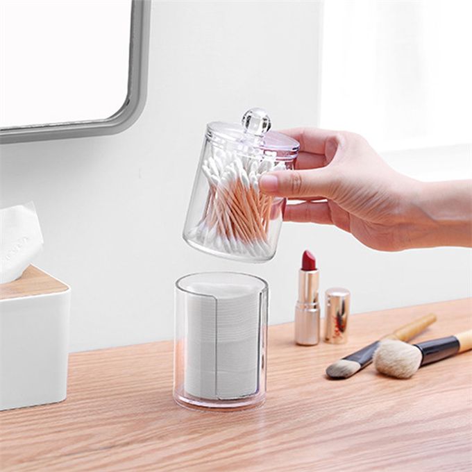 Makeup Organizer Cotton Swabs Container Cosmetic Makeup Cotton Pad Organizer Jewelry Storage Box