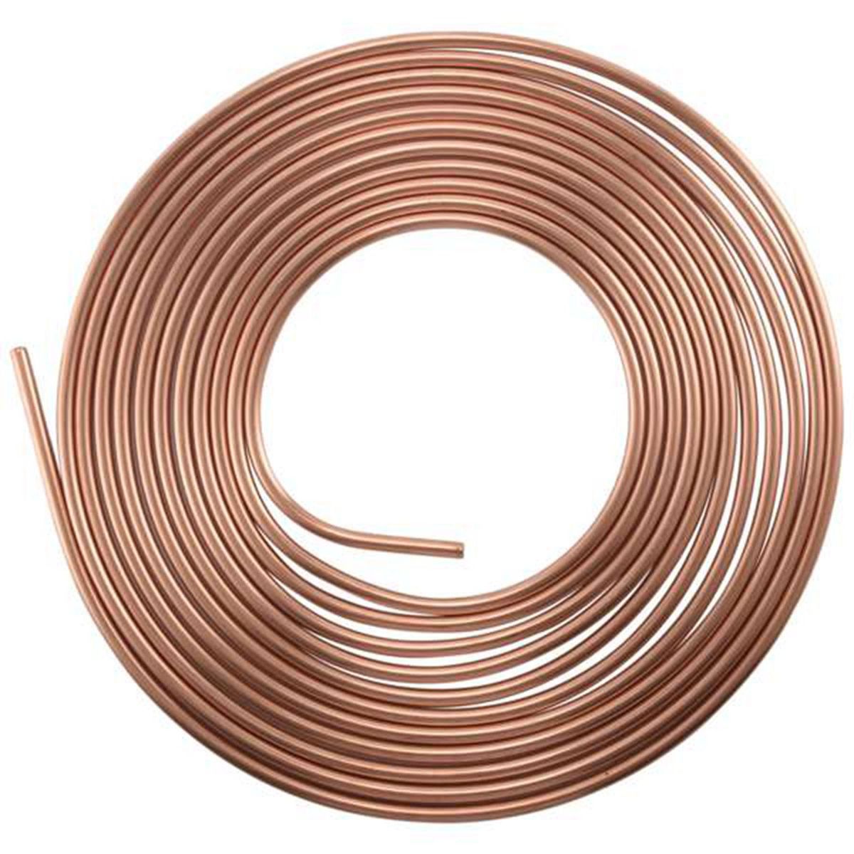 25FT 762M Tube Nuts Car Roll Tube Coil of 14 Inch OD Copper Brake Pipe Hose Line Piping Tube Tubing Anti-Rust
