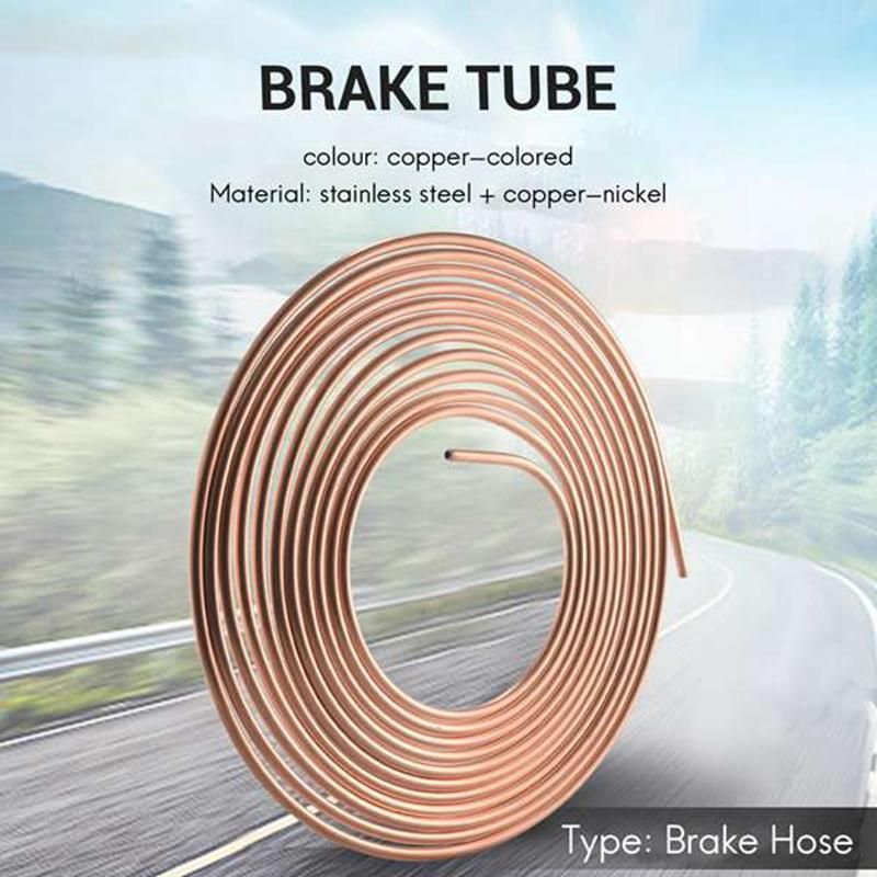 25FT 762M Tube Nuts Car Roll Tube Coil of 14 Inch OD Copper Brake Pipe Hose Line Piping Tube Tubing Anti-Rust