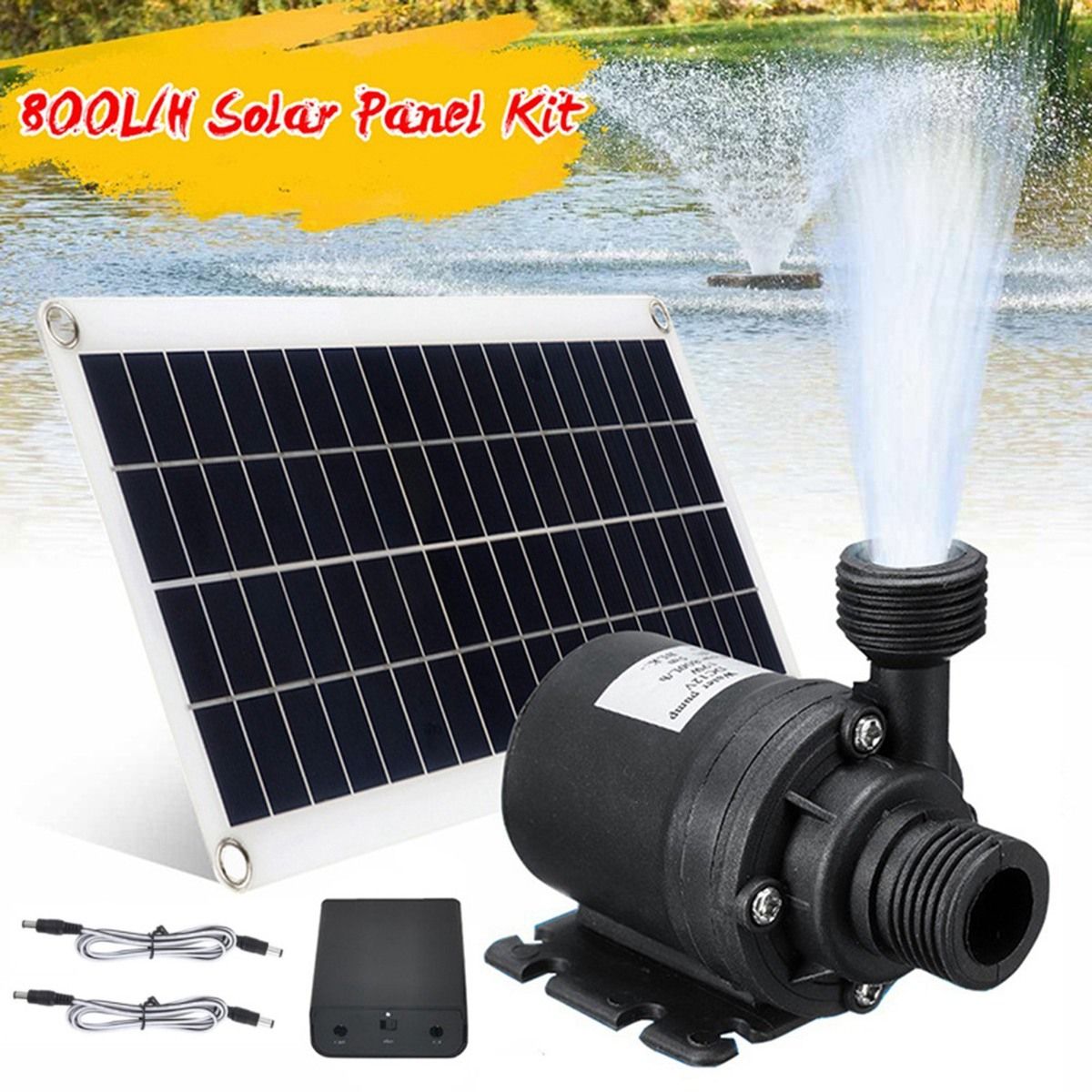 50W Solar Water Pump 800L/H DC12V Low Noise Solar Water