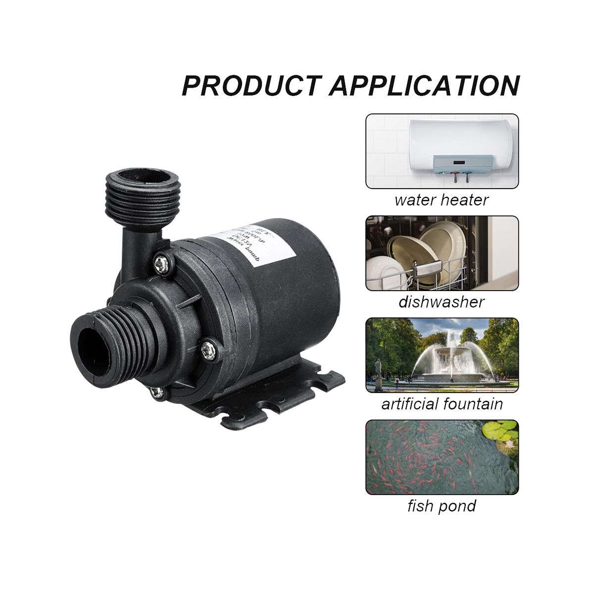50W Solar Water Pump 800L/H DC12V Low Noise Solar Water