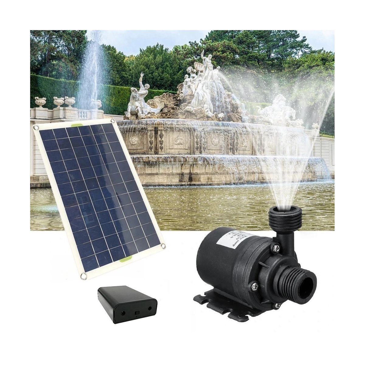 50W Solar Water Pump 800L/H DC12V Low Noise Solar Water