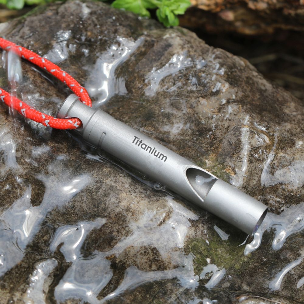 Ultralight Titanium Emergency Whistle With Cord Outdoor
