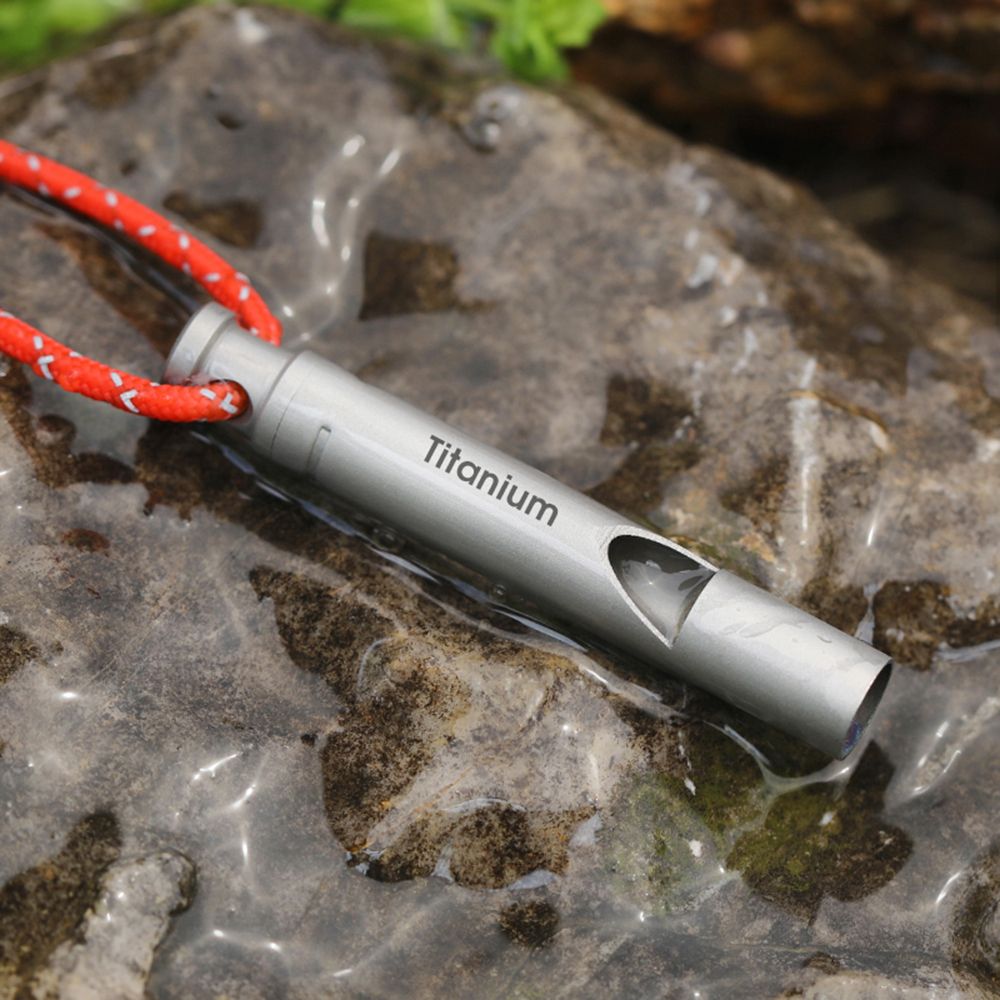Ultralight Titanium Emergency Whistle With Cord Outdoor