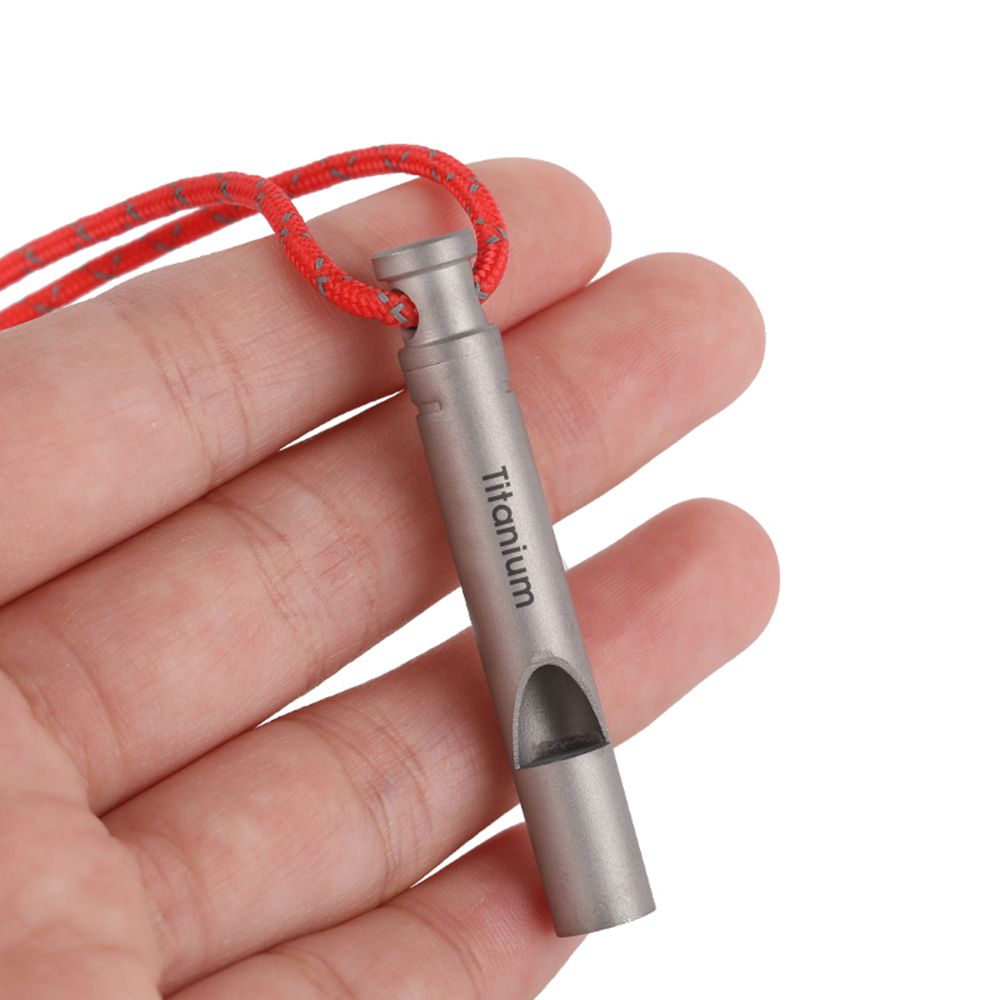 Ultralight Titanium Emergency Whistle With Cord Outdoor