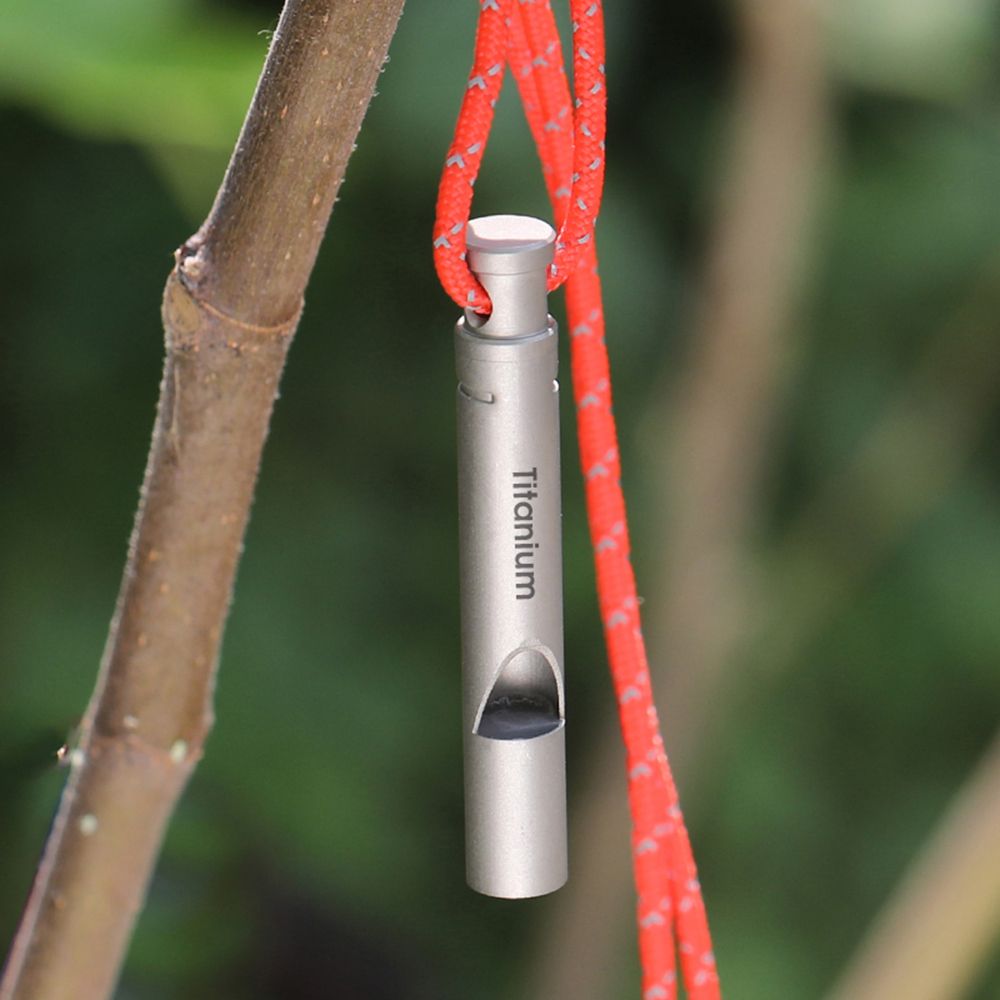 Ultralight Titanium Emergency Whistle With Cord Outdoor
