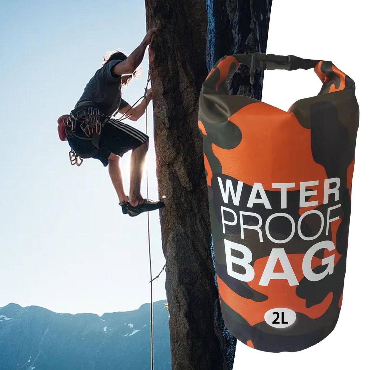 1 Set Rafting Bag Duffle Bag Snorkeling Diving Pouch Orange