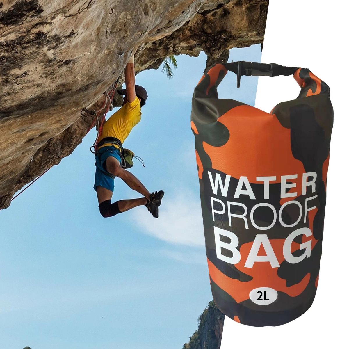 1 Set Rafting Bag Duffle Bag Snorkeling Diving Pouch Orange